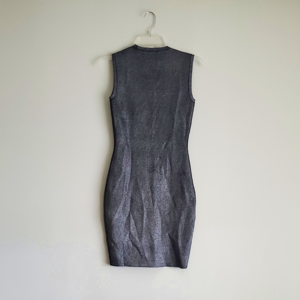 RACHEL RACHEL ROY GREY BLACK ROUND NECK METALLIC DRESS..SIZE‎ S - Picture 4 of 8